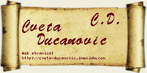 Cveta Ducanović vizit kartica